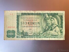 Vzácná bankovka 100 Kčs 1961 X27 bez kolku