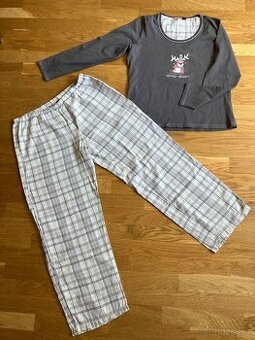 Dámské pyžamo se sobem flanel kalhoty Jolinesse