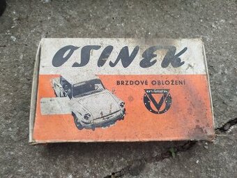 Nekompletní sada brzdové obložení OSINEK v dobové krabičce