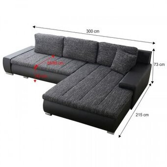 Sedací souprava, černá/černý melír