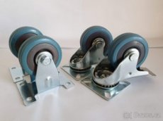 Pojezdová kolečka s modrou gumou 50mm