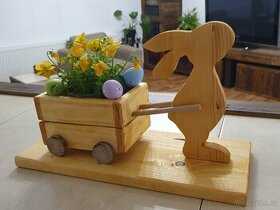 Dřevěný velikonoční zajíček - 1