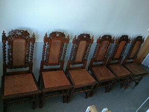 Starožitné dubové židle 6 kusů 7000