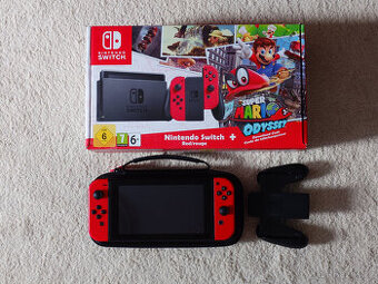 Nintendo Switch Mario red - V1 + rcm + microSD + pouzdro