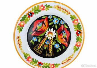 Ručně malovaný retro keramický talíř