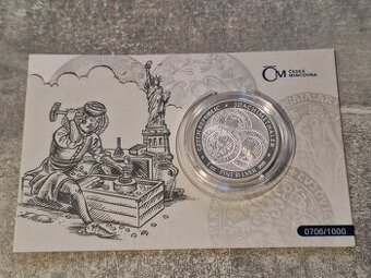 Stříbrná uncová investiční mince Tolar -Česká republika 2021