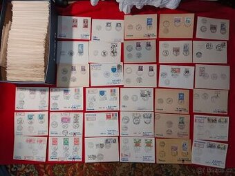 Známky, razítka atd. cca 1 000 ks