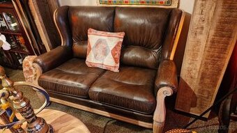 Prodám krásnou sedačku masivní dub a kvalitní pravá kůže.