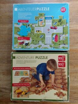 2x podlahové puzzle s motivem silnic a cest