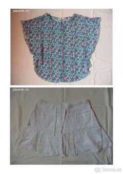 Letní balíček vel. 128 - trička, kraťase, sukně...