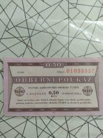 Staré bankovky Tuzex /1989 /