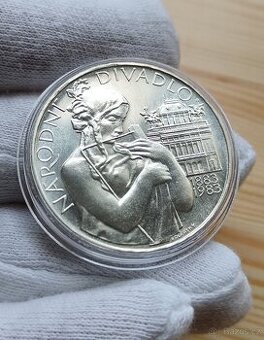 Stříbrná pamětní mince Československa 500kčs Národní Divadlo