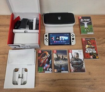 Konzole Nintendo Switch OLED + 5 Hra Záruka 12 Měsicu