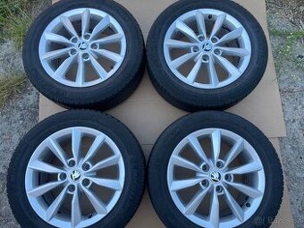Alu kola 5x112.r16.letní pneu 205/55/16. Škoda,Audi,Vw,Seat.