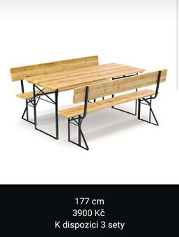 Nový pivní set 177 cm s opěrkou