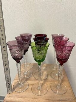 Prodáno - Barevné broušené skleničky