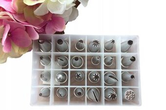 Sada 24 kusů cukrářských nástavců na kytky