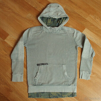 Chlapecká šedá tepláková mikina s kapucí vel. 152