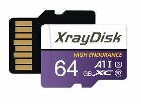 Paměťová karta MicroSD 64GB XrayDisk s SD adaptérem - rychlá