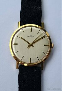 Pánské zlaté náramkové hodinky Helvetia 14K