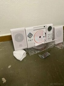 bílá, stereo systém s CD-MP3-přehrávačem, USB, SD, AUX