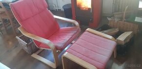 Ikea křeslo Poang s podnožkou