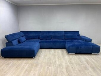 Prostorná sedací souprava do U - sametová