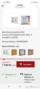 Nové vitríny bílé.  Polička pro sběratele .
