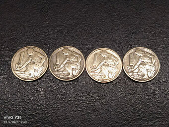 4x 1 koruna 1957 - 1960 Československo