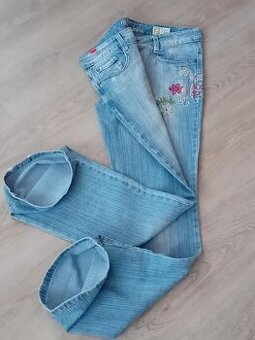 DÁMSKÉ DŽÍNY S VÝŠIVKAMI - vel.L/XL /zn.M.K Jeans