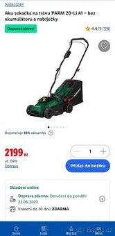 Aku sekačka na trávu PARM 20-Li A1