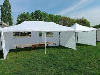 Nůžkový stan 2x2 - 3x3 - 3x4,5 - 3x6m bílá a černá barva skl