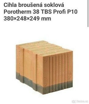 Cihla broušená soklová Porotherm 38 TBS Profi P10 380×248×24