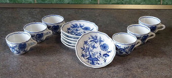 Cibulák porcelán mocca souprava 6 šálků a podšálků