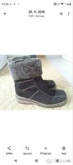 Kožené, kotníkové, hnědé boty s kožíškem uvnitř - 1