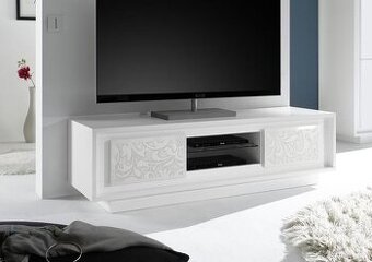 Skříňka pod televizi Sky-TV LBM FLO bílý matný lak+sítotisk