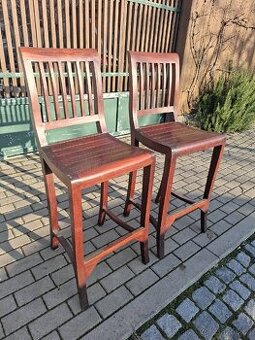 2x barové  židle  masiv