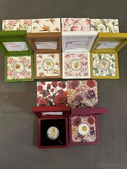 Sběratelská série stříbrných 6x 1oz mincí Golden Flower