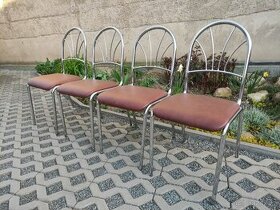 Jídelní chromované židle Kovobel