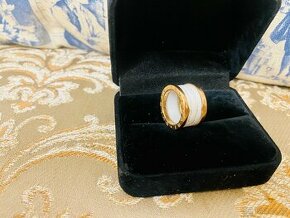 BULGARI B.Zero 4-Band 18kt Pink Gold White Ceramic Ring 54
