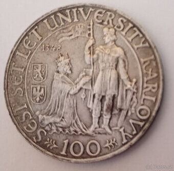 Pamětní mince – 100 KČS, 600 let Univerzity Karlovy (1948)