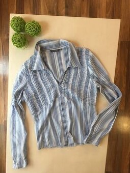 Modrý proužek se stříbrem halenka, vel L - XXL , River Islan