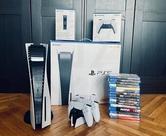 Playstation 5 mechanika, 2x ovladač, nab. stanice, 23 her