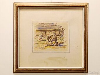 Obraz Oldřich Procházka 1947, pasparta 42x45