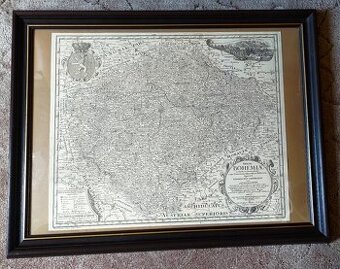 MÜLLEROVA  MAPA  ČECH (1720 )   /obraz 80 x 62 cm /