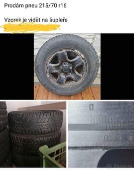 Prodám pneu 215/70 )「16