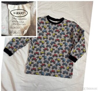 V-Mart české tričko autíčka rostoucí 128/134
