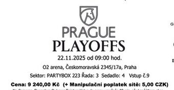 Prague Playoffs - 22.11. - Partybox - Jedna vstupenka