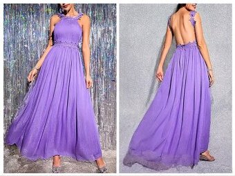 NOVÉ plesové šaty TŘPYTIVÉ FIALOVÉ