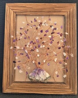 🌳 Strom života a štěstí v obrazu – Jabloň hojnosti -Ametyst